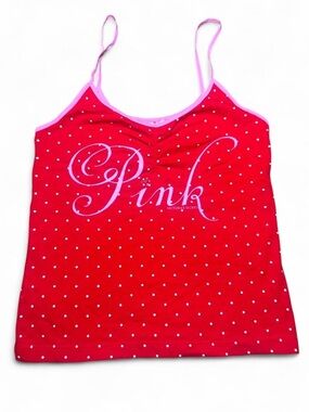 NWT VTG 2001 Victoria’s Secret PINK Red Polka Dot Cami Grail Y2K